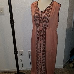 Blush colored maxi dress